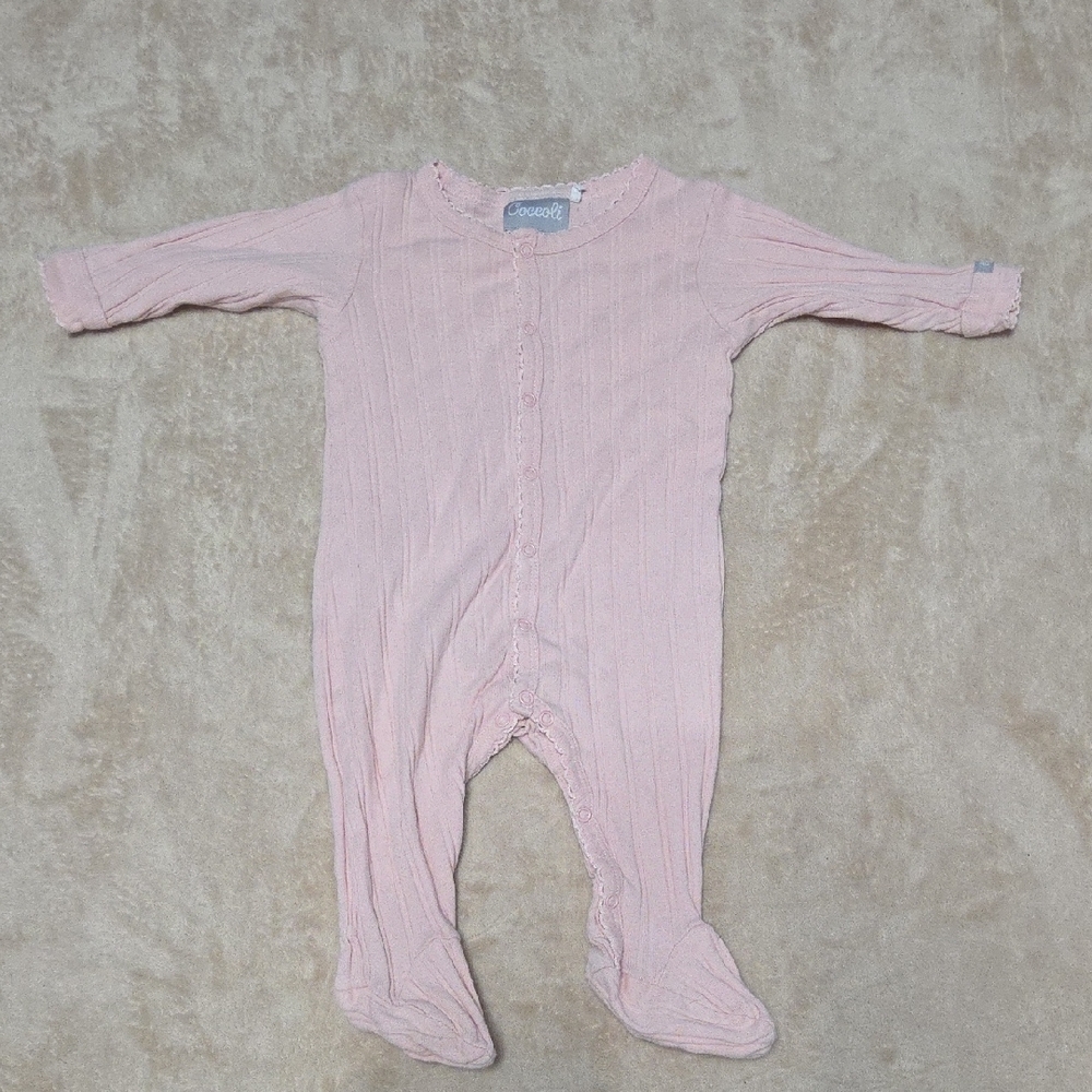 Coccoli Soft Pink Snap Footed One Piece 3m